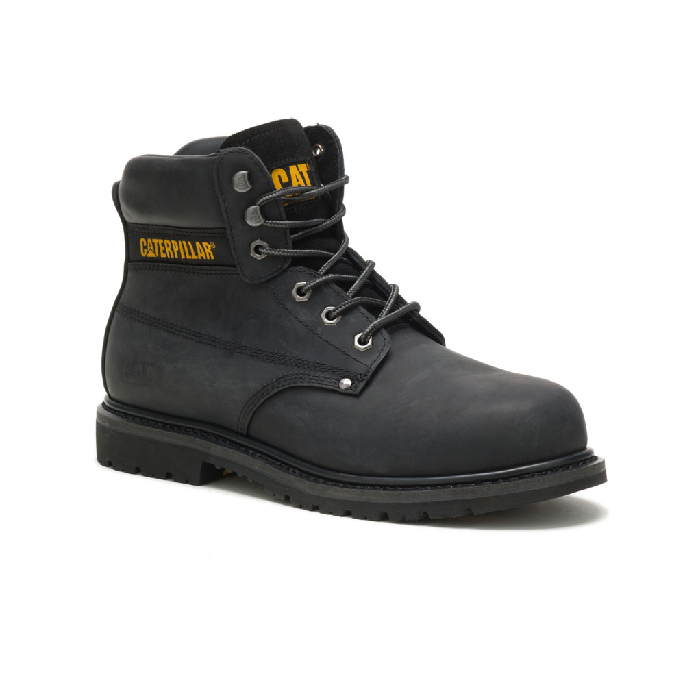 Caterpillar Boots Pakistan Sale - Caterpillar Powerplant Astm Mens Safety Boots Black (213987-LRD)